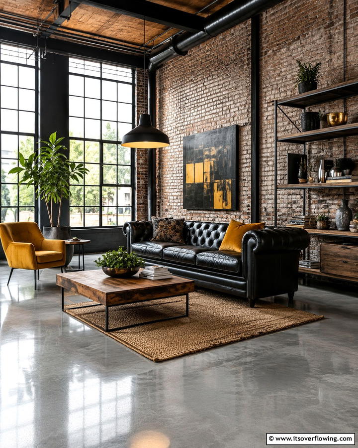 Polished Concrete Modernity - 25 Living Room Flooring Ideas for a Stunning Space