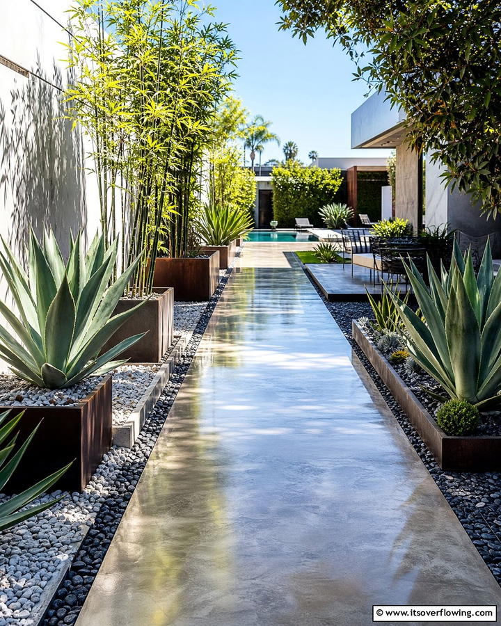 Polished Concrete for a Luxurious Look - 20 Durable Concrete Walkway Ideas for Your Garden
