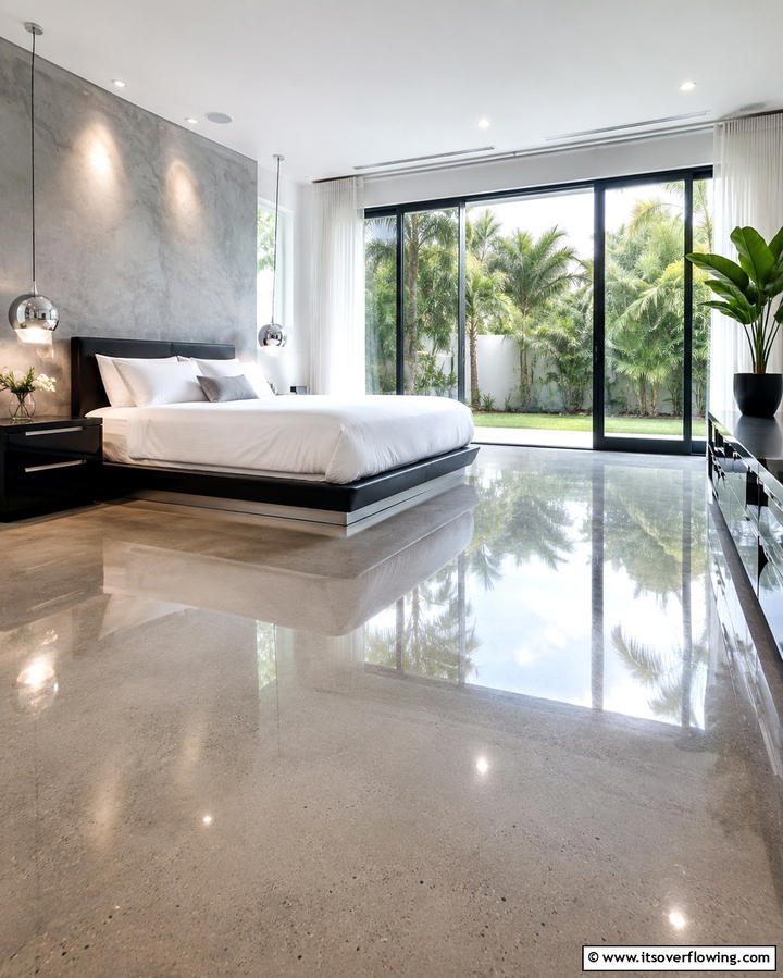 Polished Concrete for a Sleek Look - 25 Concrete Floor Bedroom Ideas for an Industrial Vibe