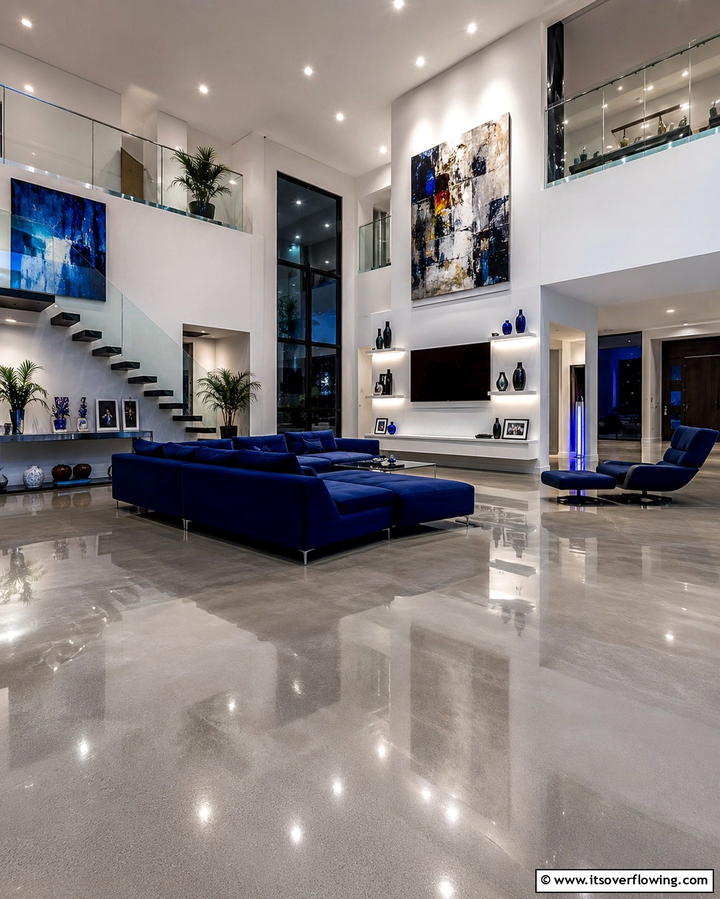 Polished Concrete with Area RugsExact - 25 Concrete Floor Living Room Ideas for a Modern and Chic Look