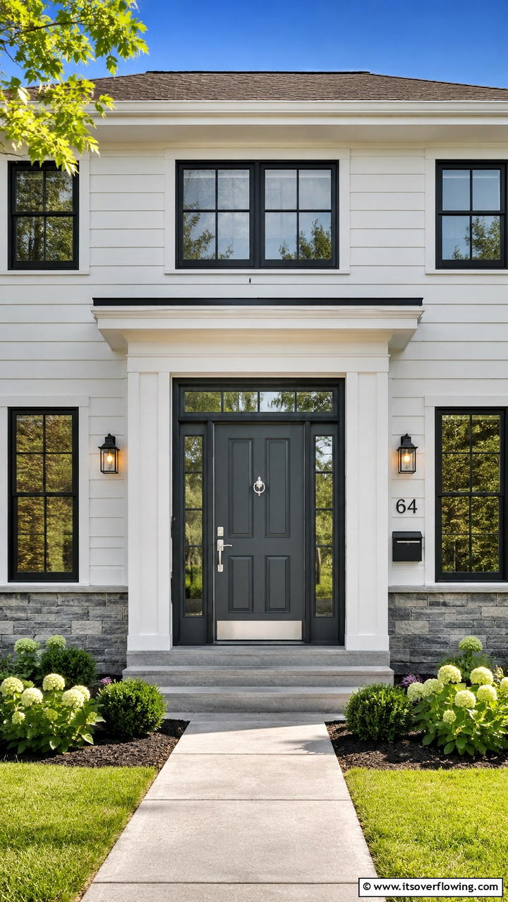 Polished Metal Fixtures - 30 Colonial Front Door Ideas to Enhance Your Home’s Charm