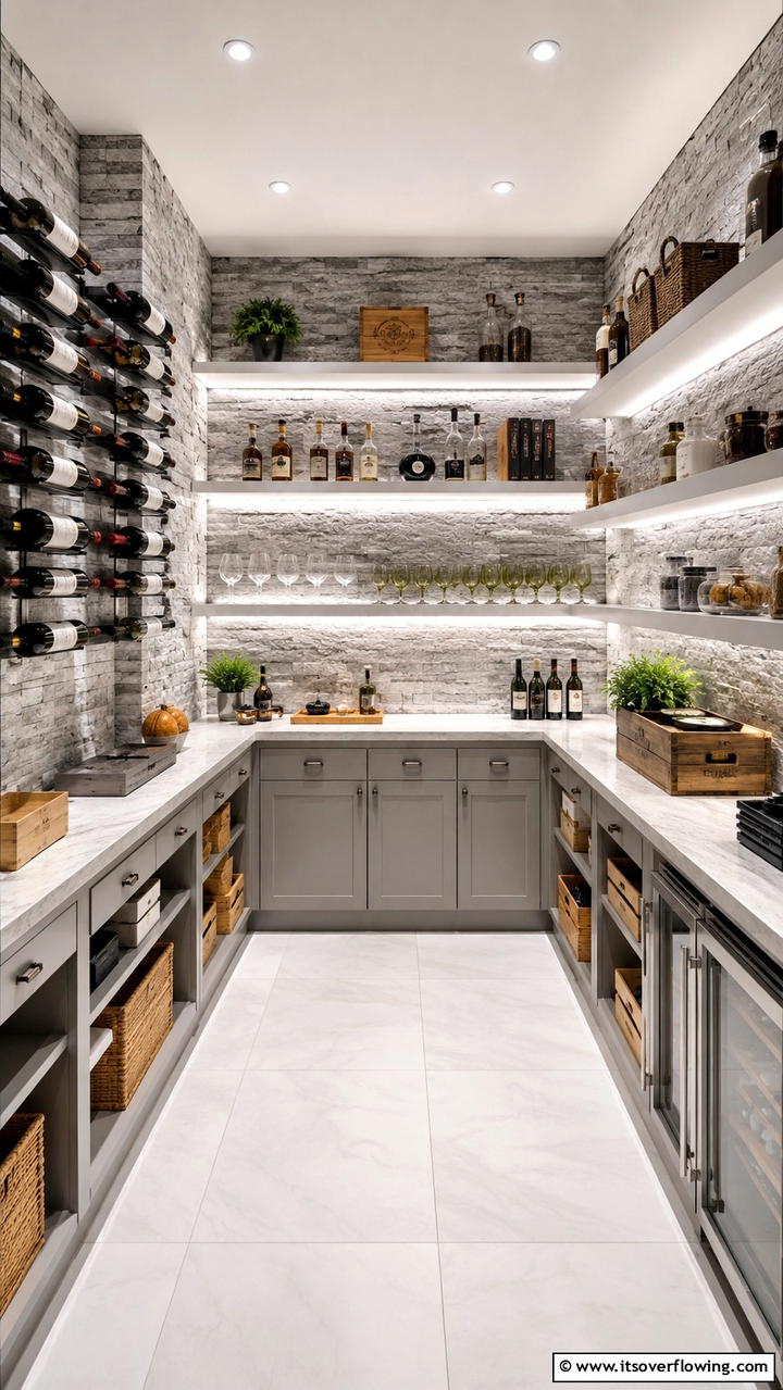Polished Wine Cellar Style - 30 Grey and White House Interior Ideas- Minimalist Elegance