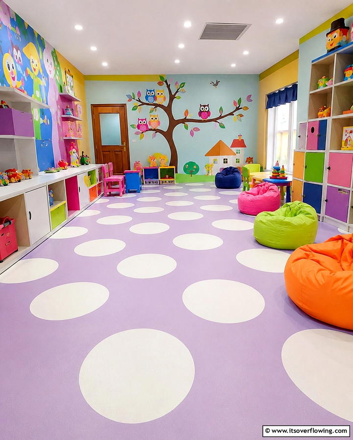 Polka Dot Delight - 25 Painted Floor Ideas to Revitalize Your Home
