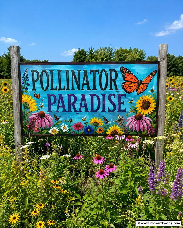 Pollinator Paradise Sign - 25 Garden Sign Ideas to Personalize Your Outdoor Space