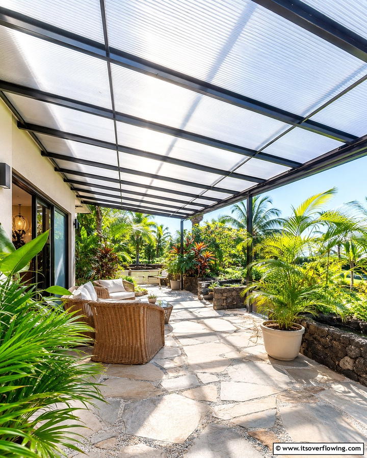 Polycarbonate Awning for UV Protection - 25 Stunning Deck Awning Ideas for Outdoor Living