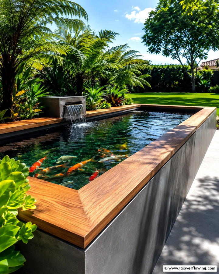 Pond with Viewing Windows - 25 Koi Pond Ideas to Enhance Your Outdoor Space