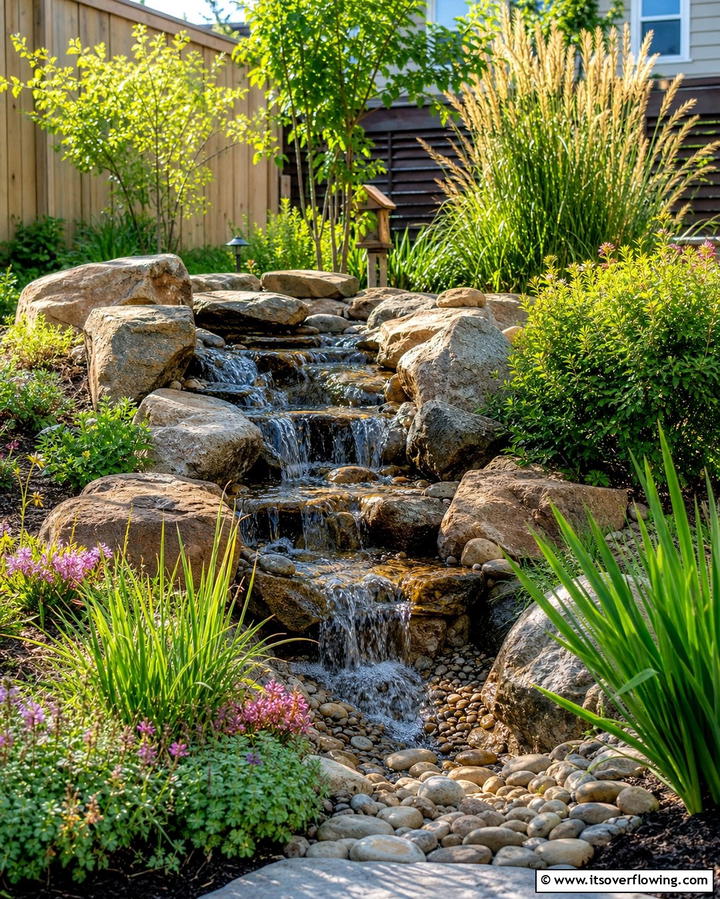 Pondless Waterfall for Low Maintenance - 25 Backyard Waterfall Ideas for a Tranquil Retreat