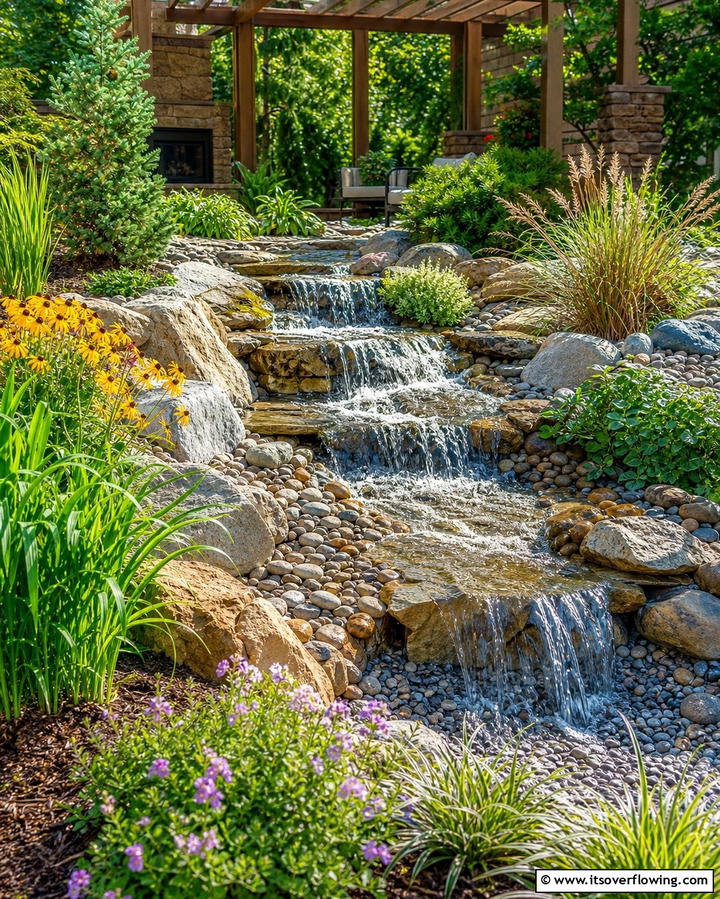 Pondless Waterfall - 25 Backyard Waterfall Ideas for a Tranquil Retreat