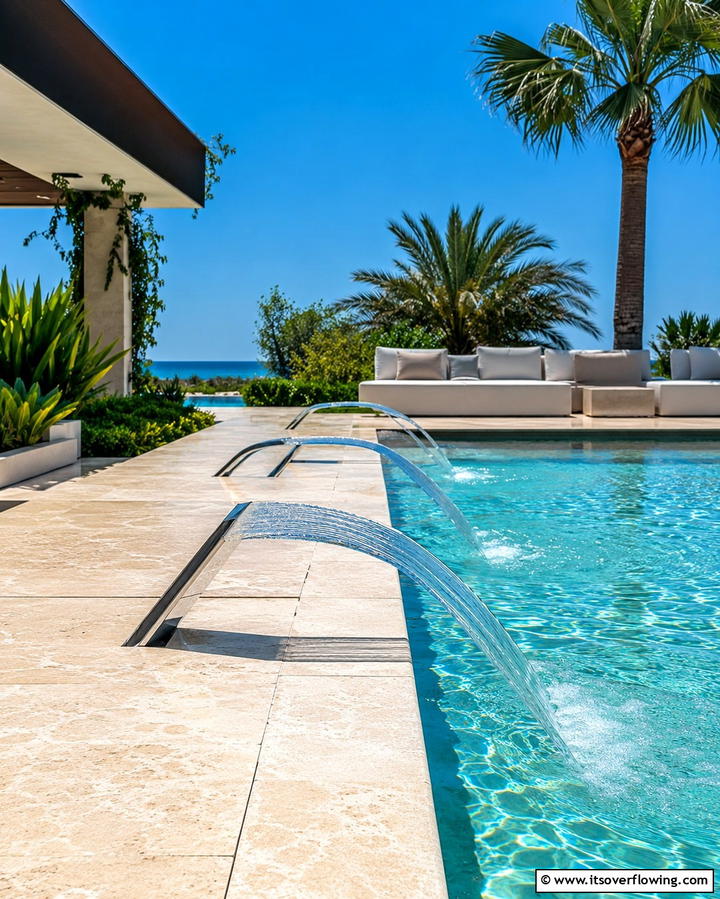 Pool Deck Water Features - 25 Pool Patio Ideas for a Relaxing Outdoor Space