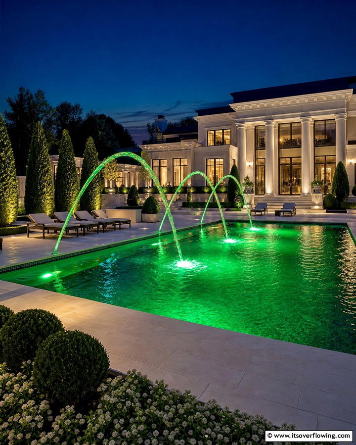 Pool Fountain Lights - 25 Pool Lighting Ideas to Illuminate Your Nighttime Swim