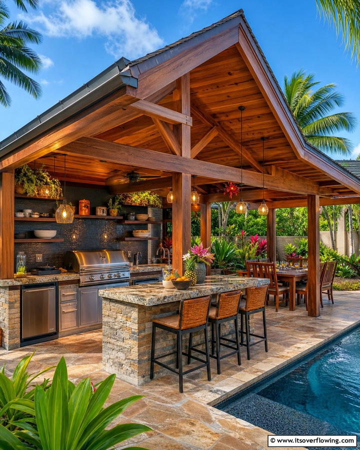 Pool Gazebo with Outdoor Kitchen - 20 Pool Gazebo Ideas for a Stunning Backyard Oasis