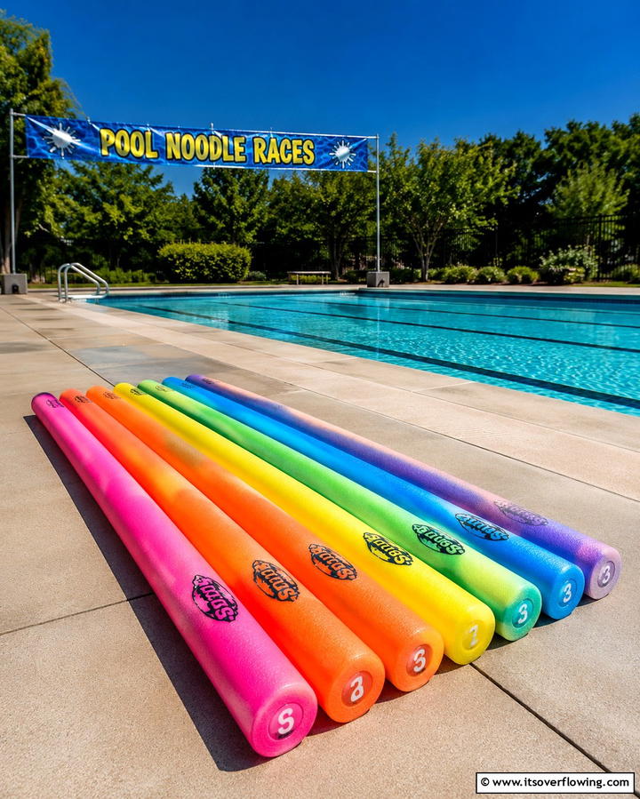 Pool Noodle Races - 25 Pool Party Ideas for a Fun and Memorable Summer