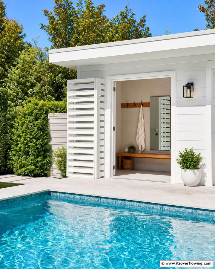 Pool Shed with Changing Room - 20 Pool Shed Ideas to Enhance Your Backyard Oasis