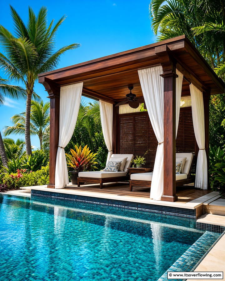 Poolside Cabana - 25 Backyard Entertainment Ideas for Fun Gatherings