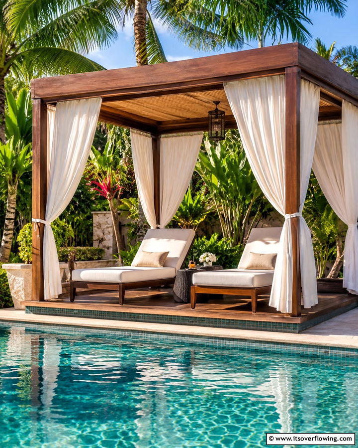 Poolside Cabana - 25 Pool Patio Ideas for a Relaxing Outdoor Space