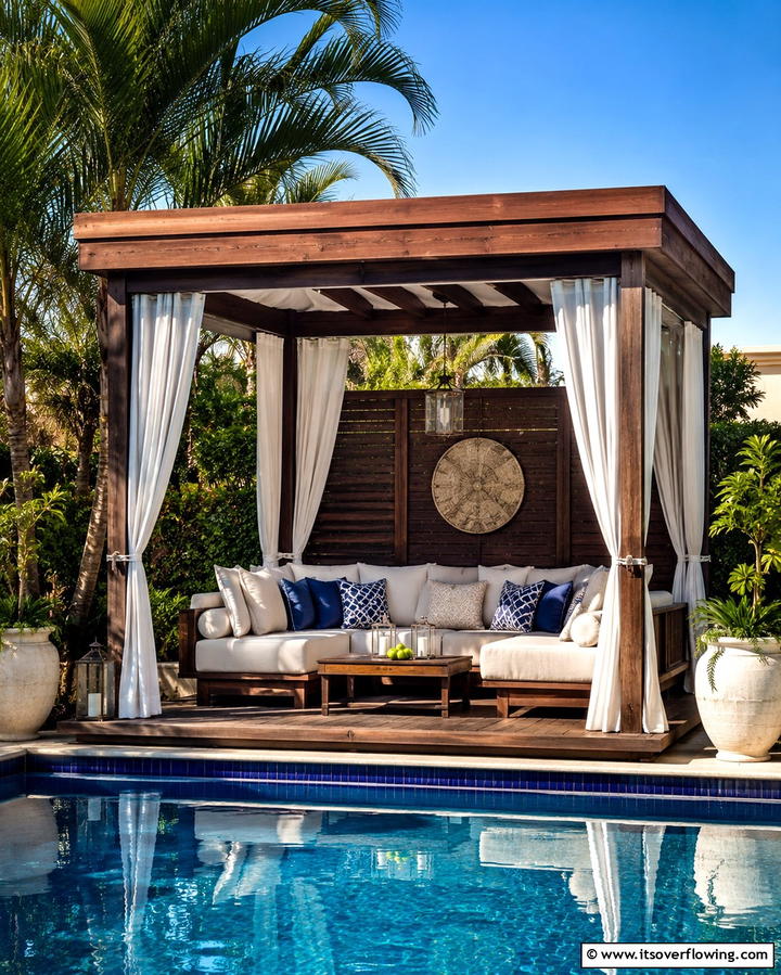 Poolside Cabana Retreat - 25 Pool Patio Ideas for a Relaxing Outdoor Space
