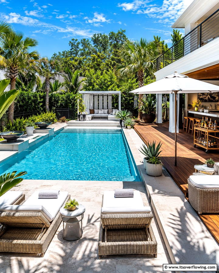 Poolside Deck and PatioExact - 25 Deck and Patio Combination Ideas for a Versatile Outdoor Space
