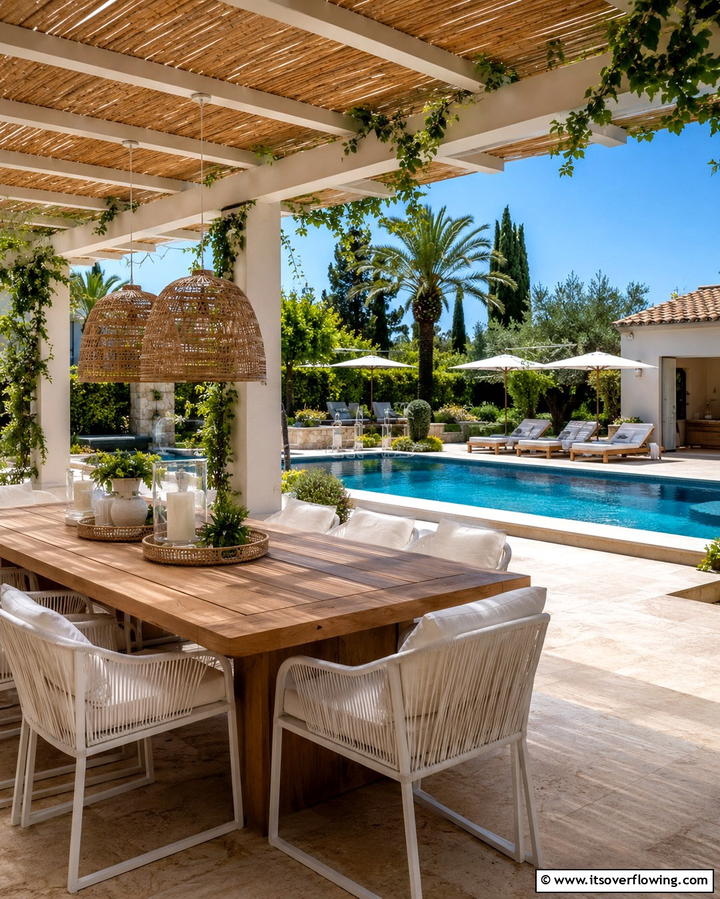 Poolside Dining Area - 25 Pool Decor Ideas to Transform Your Outdoor Space