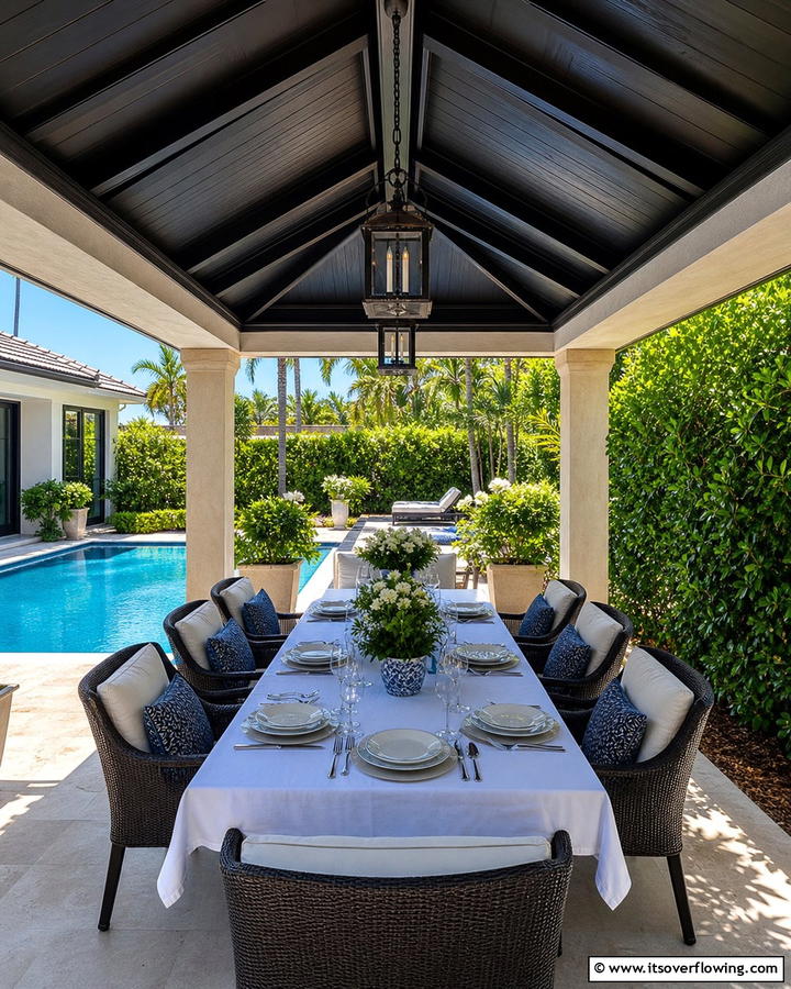 Poolside Dining Gazebo - 20 Pool Gazebo Ideas for a Stunning Backyard Oasis