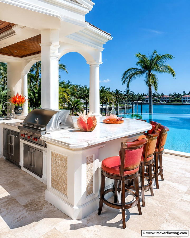Poolside Grill and Bar Combo - 25 Grill Station Ideas for the Ultimate Outdoor Cooking Space