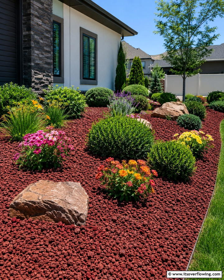 Poolside Landscaping - 25 Red Lava Rock Landscaping Ideas for a Unique Yard