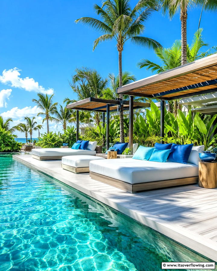Poolside Oasis Platform Deck - 30 Platform Deck Ideas to Elevate Your Backyard Design