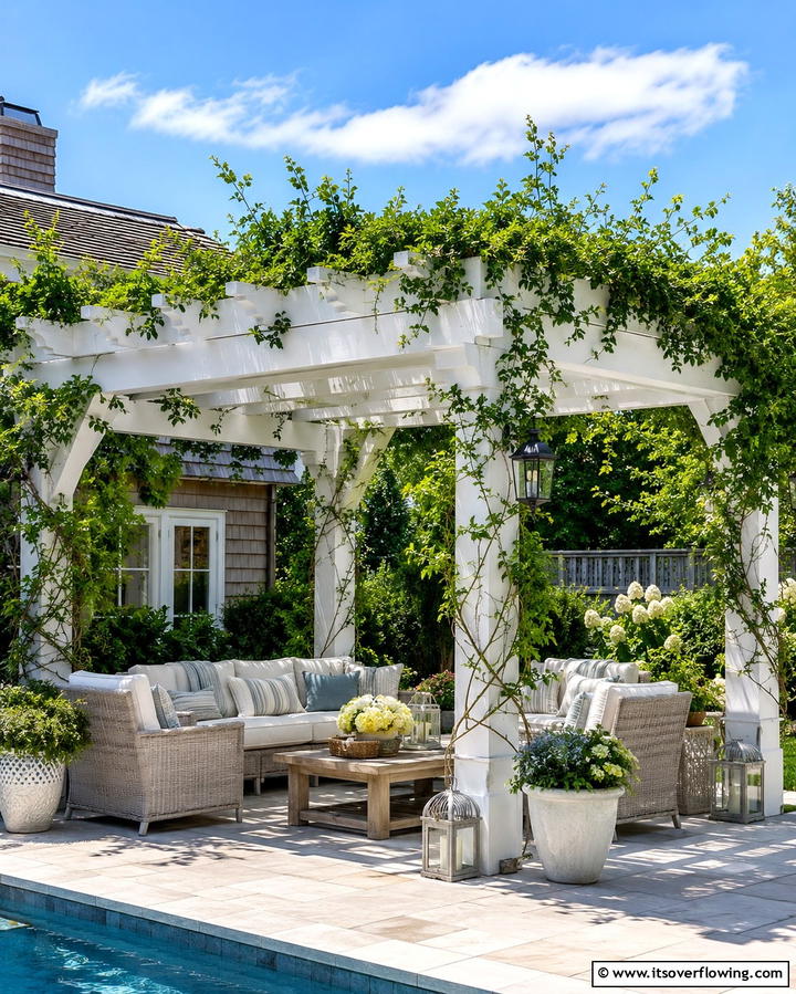Poolside Pergola Shade - 25 Pool Patio Ideas for a Relaxing Outdoor Space