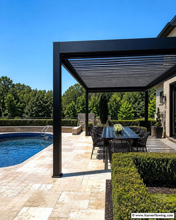 Poolside PergolaExact - 25 Semi Inground Pool Ideas for a Stunning Backyard