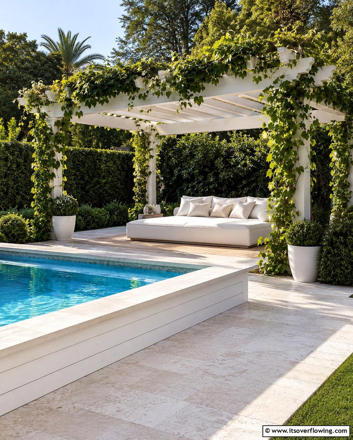 Poolside PergolaOne - 25 Semi Inground Pool Ideas for a Stunning Backyard