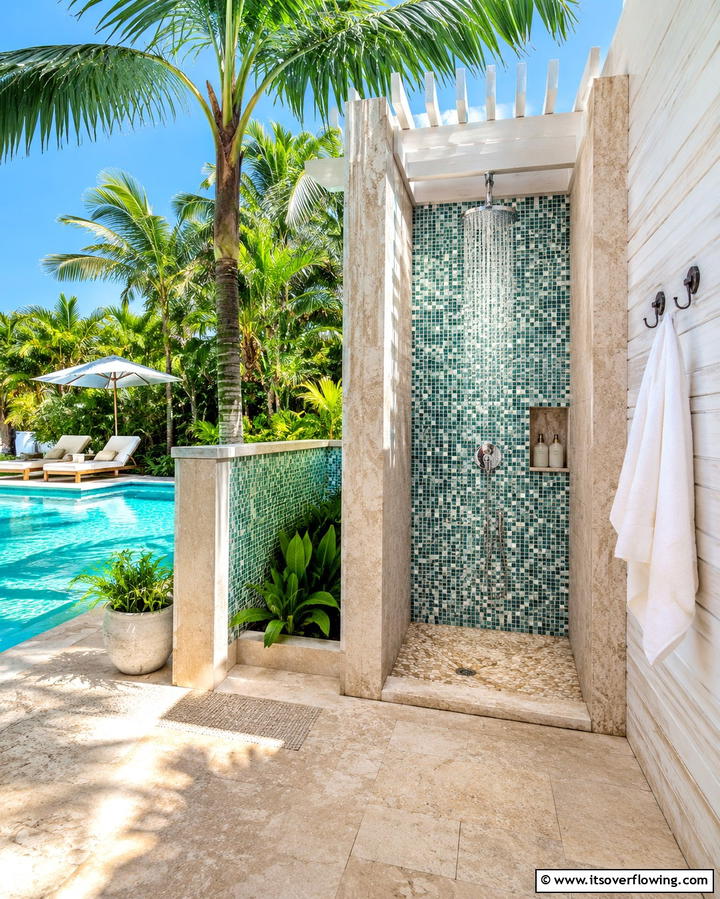 Poolside Refreshment Room - 30 Outdoor Bathroom Ideas for a Luxurious Backyard Oasis