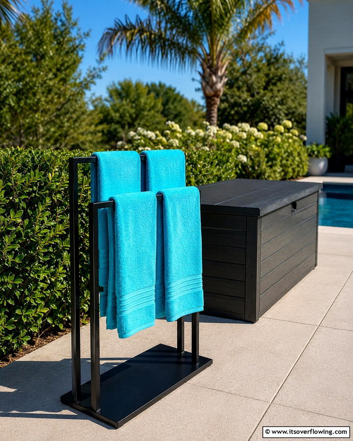 Poolside Towel Racks - 25 Pool Decor Ideas to Transform Your Outdoor Space