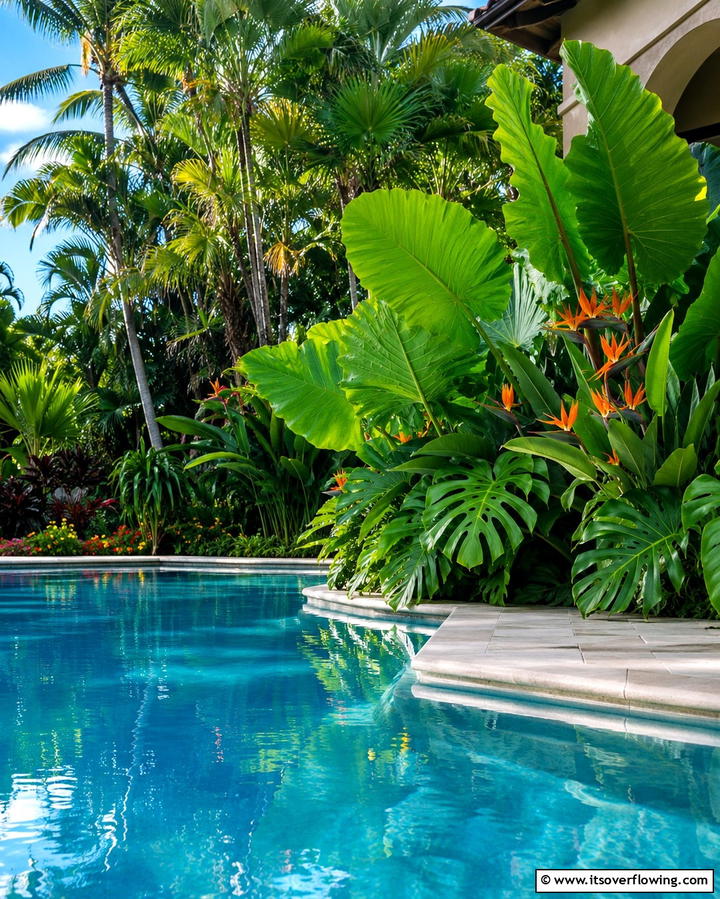 Poolside Tropical Plants - 25 Tropical Landscape Ideas for Your Outdoor Paradise