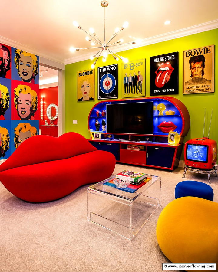 Pop Art Media Room - 30 2000s Room Ideas for Nostalgic Y2K Vibes