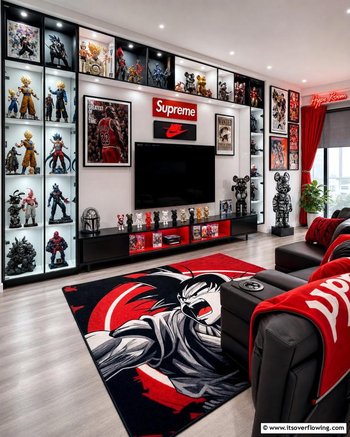 Pop Culture Collectible Displays - 30 Hypebeast Room Decor Ideas for Urban Aesthetics