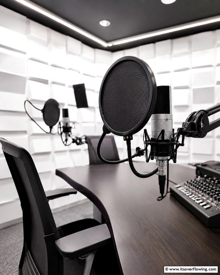 Pop Filters for Clear Audio - 25 Podcast Room Ideas for a Professional Setup