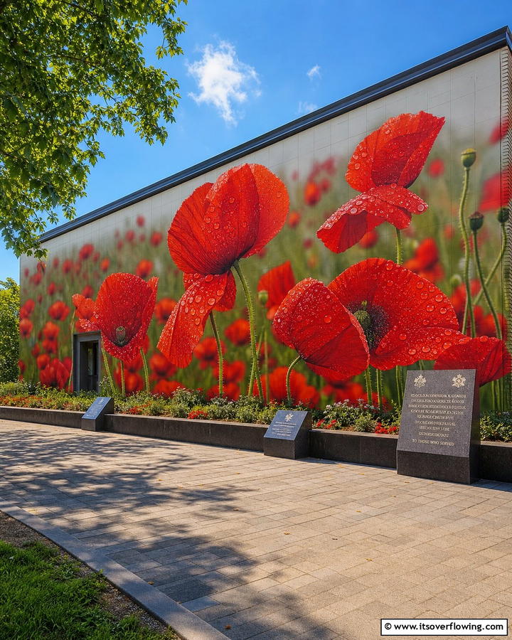 Poppy Fields of Remembrance - 20 Stunning Flower Murals on Buildings Around the World