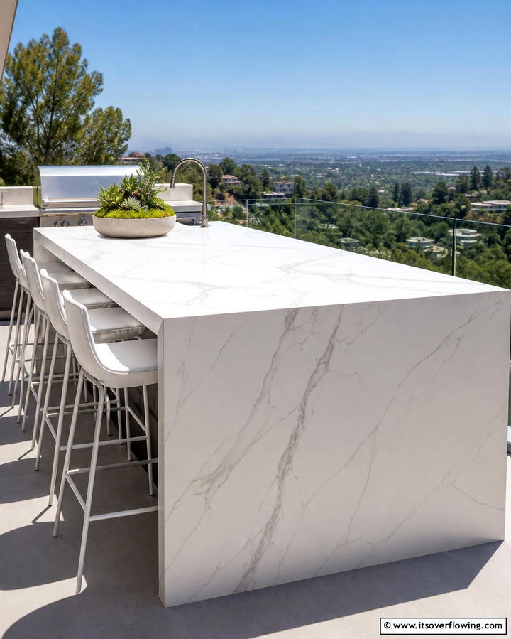 Porcelain Countertops for Versatility - 25 Outdoor Kitchen Countertop Ideas for Functionality