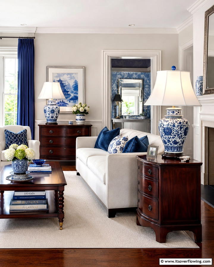 Porcelain Table Lamps - 25 Grandmillennial Style Bedroom Ideas for a Chic Look
