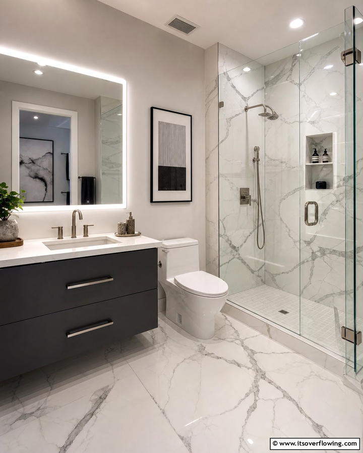 Porcelain Tile Shower Walls - 25 Shower Wall Ideas to Elevate Your Bathroom Design