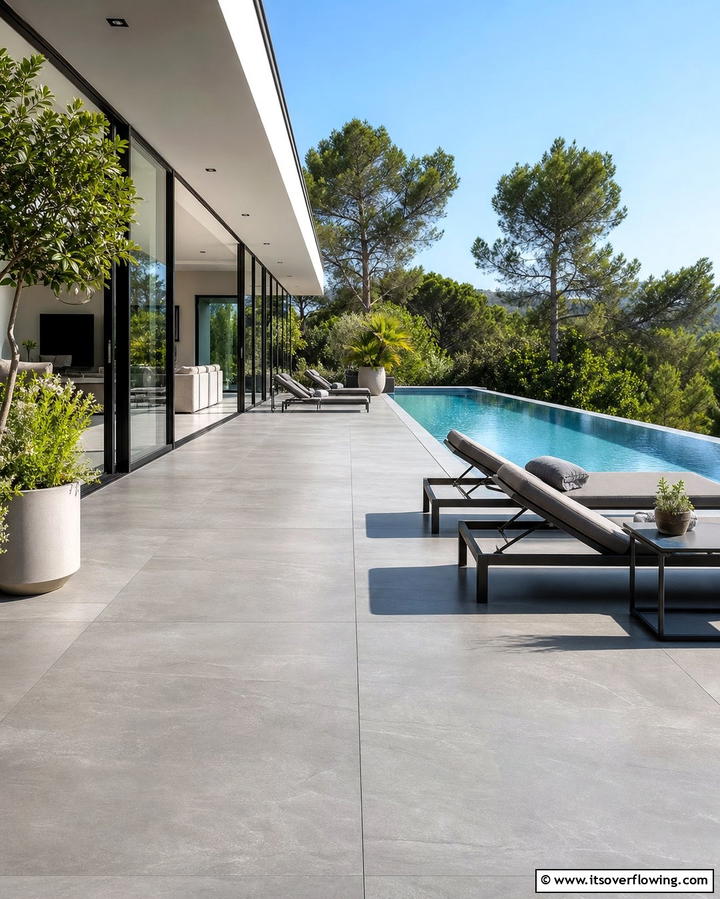 Porcelain Tiles for a Sleek Finish - 25 Patio Flooring Ideas to Transform Your Outdoor Space