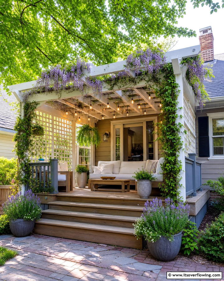 Porch with Pergola Shade - 20 Raised Ranch Front Porch Ideas for Curb Appeal