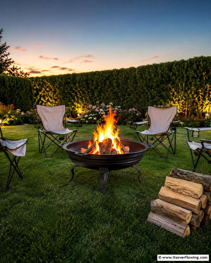Portable Cast Iron Fire Pit - 25 Wood Burning Fire Pit Ideas for Cozy Nights
