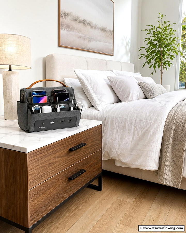 Portable Charging Caddy - 25 Smart Charging Station Ideas for a Tidy Home