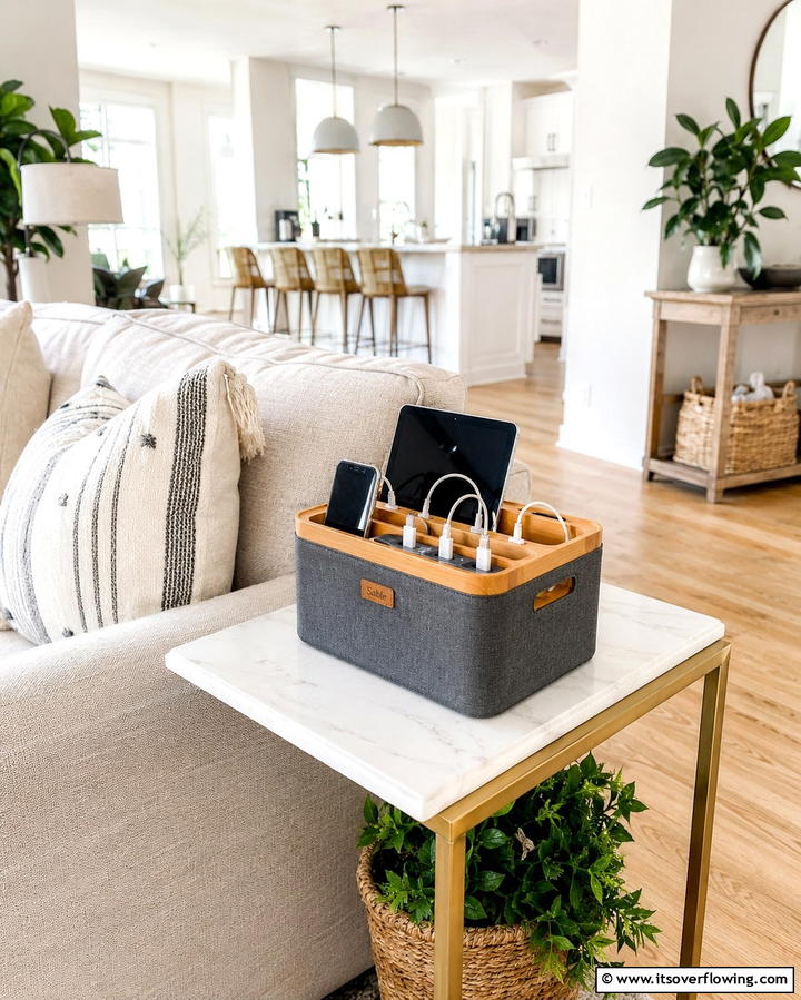 Portable Charging Station Caddy - 25 Smart Charging Station Ideas for a Tidy Home