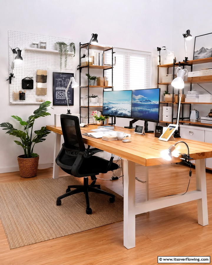 Portable Clip Lamps - 30 Home Office Lighting Ideas- Brighten Your Workspace