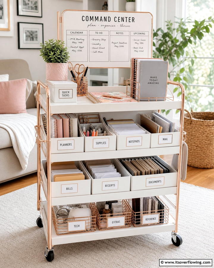 Portable Command Center - 25 Command Center Ideas to Organize Your Home and Life