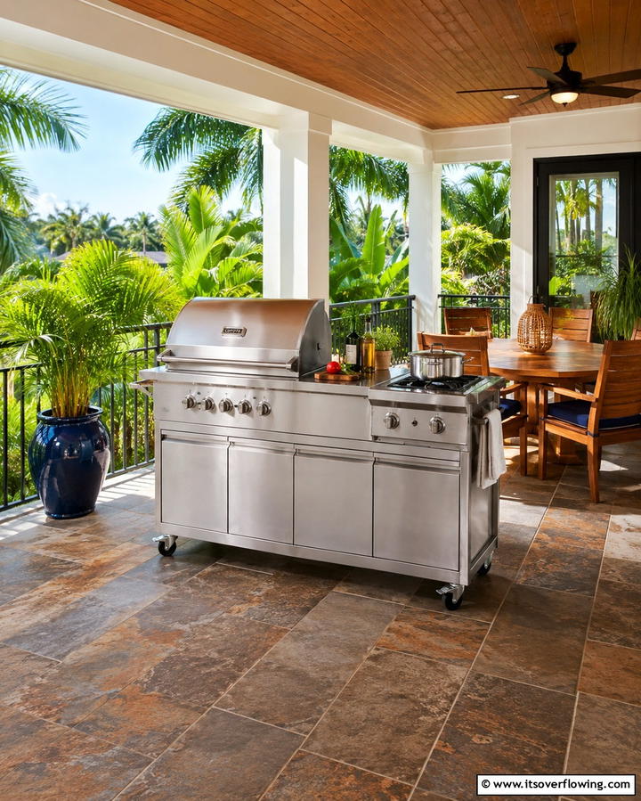 Portable Cooking Station - 20 Stylish Lanai Kitchen Ideas for Indoor-Outdoor Living