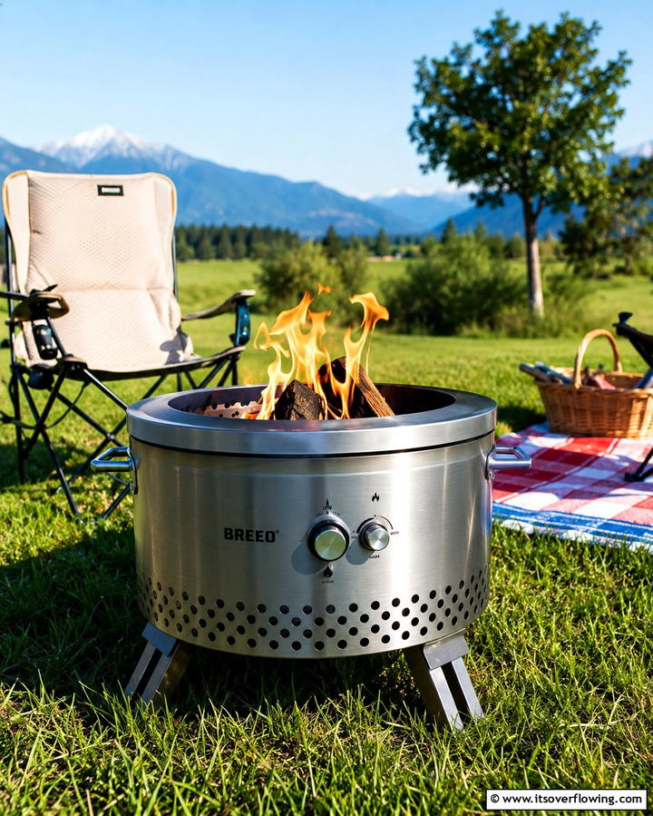 Portable Fire Pit with Adjustable Features - 25 Outdoor Fireplace Ideas to Enhance Your Backyard