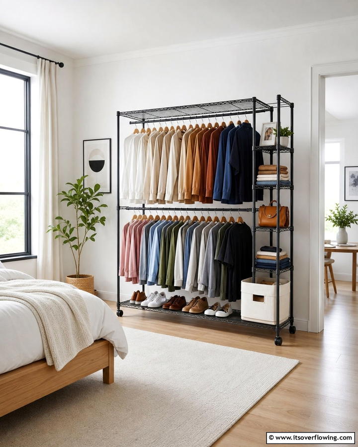Portable Garment Racks - 21 Smart Clothes Storage Ideas to Declutter Your Home