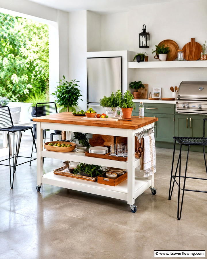 Portable Kitchen Island - 20 Summer Kitchen Ideas to Refresh Your Space